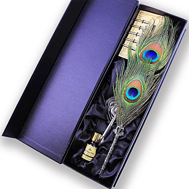 Feather Quill Pen And Ink Writing Set - Calligraphy Gifts ...